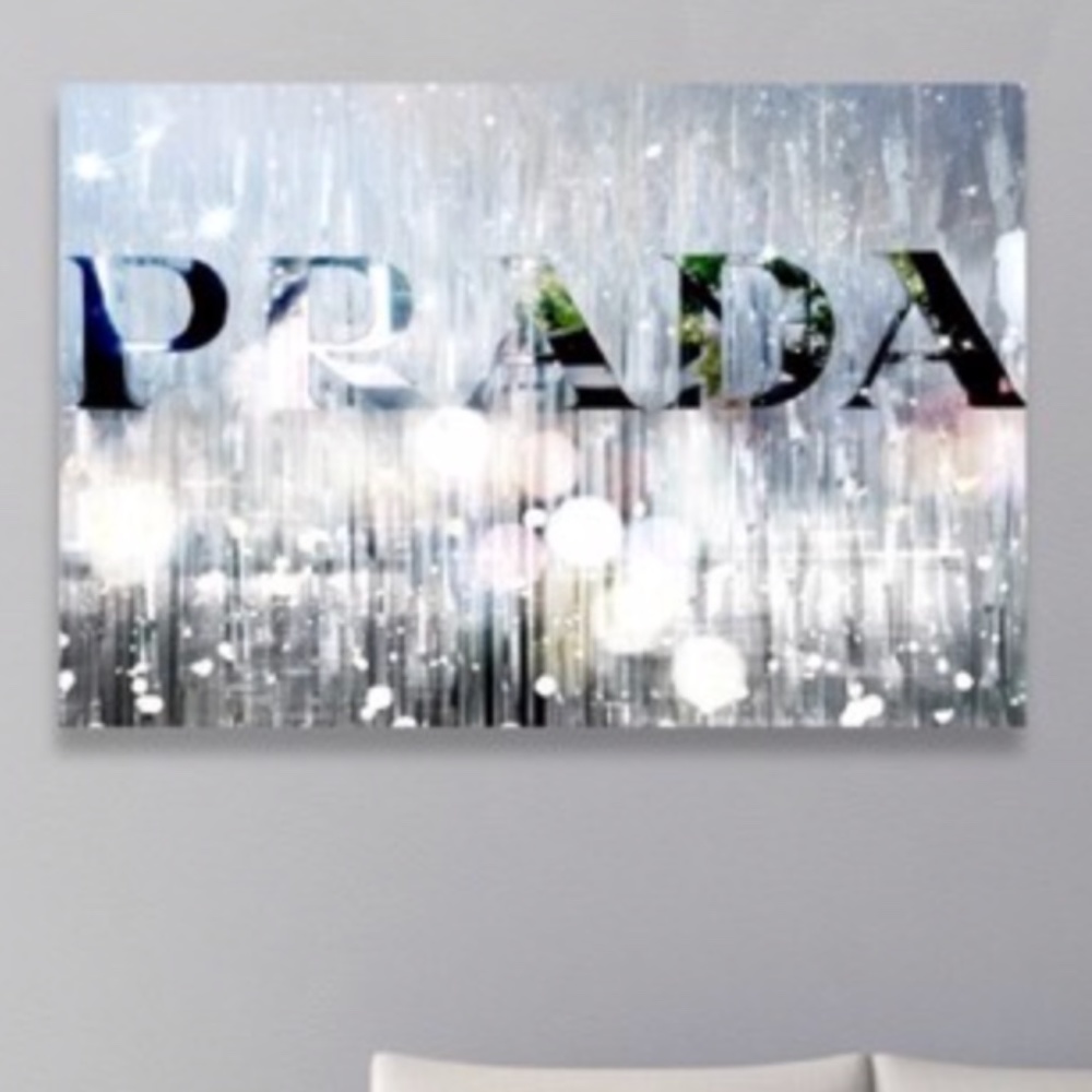 Oliver Gal | "Silver Name" Canvas Art | PRADA - Picture 1 of 8